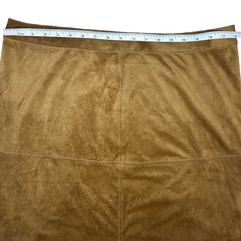 Western Brown Faux Suede Mini Skirt Size 14 - Picture 3 of 6